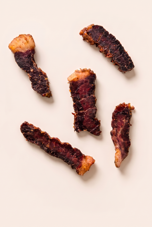 Cheeki Naked Biltong strips - air-dried grass-fed beef, nothing added