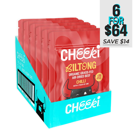 Cheeki Chilli & Lime Biltong 6-pack bundle - 6 for $64 save $14