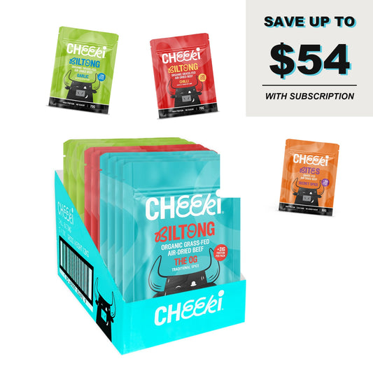 Build Your Cheeki Box - pick and mix Garlic, Chilli, OG and Bites, save up to $54 with subscription