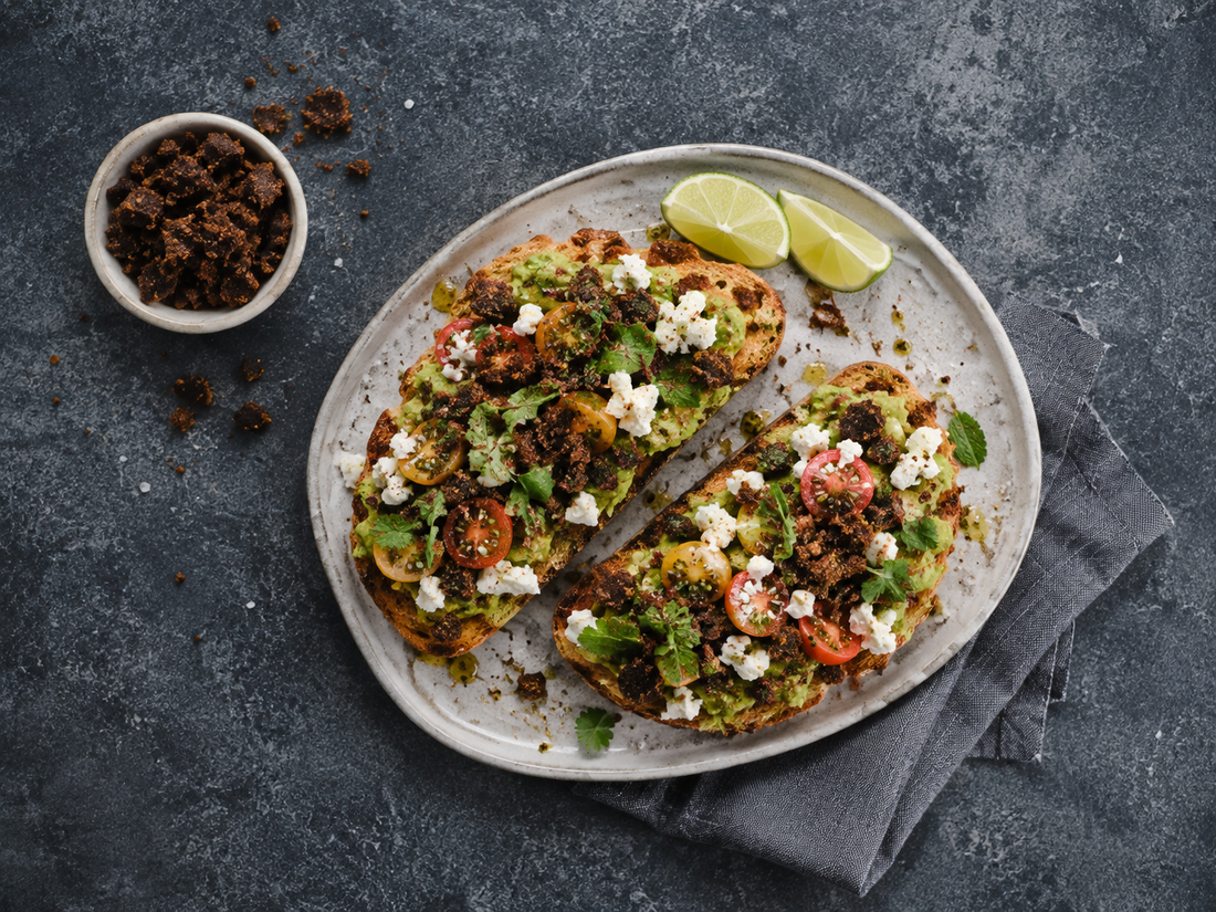 Smashed avo with Cheeki Crunch