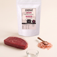 Cheeki Naked Biltong 1kg bag with its 3 ingredients: grass-fed beef, vinegar and pink Himalayan salt