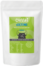 Cheeki Garlic & Citrus Biltong 1kg bulk bag - organic grass-fed air-dried beef