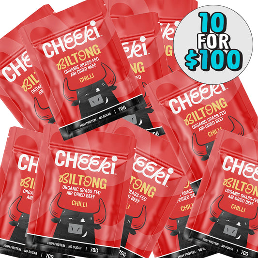 Cheeki Chilli Biltong Selection- Organic & Grass Fed Beef