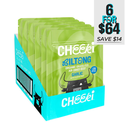 Cheeki Garlic Biltong 6-pack bundle - 6 for $64 save $14