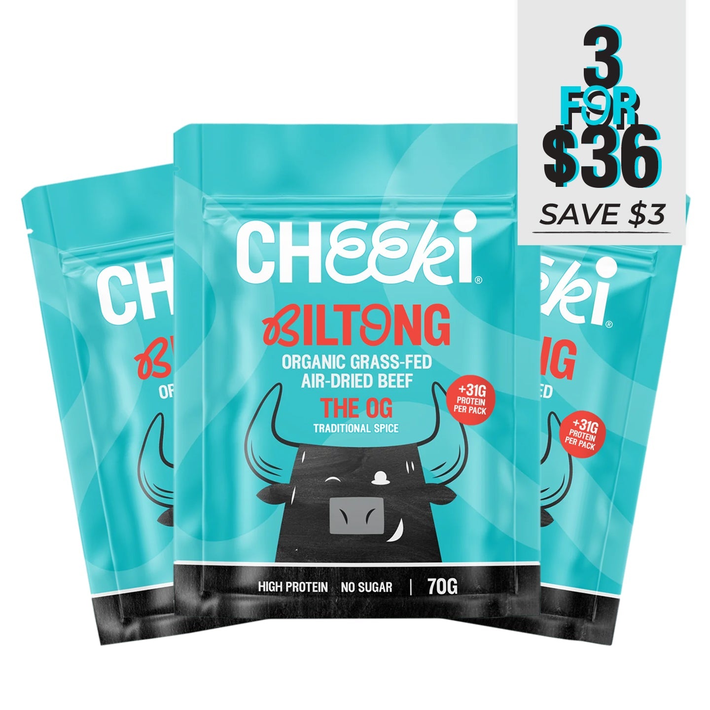 Cheeki OG Biltong 3-pack bundle - 3 for $36 save $3