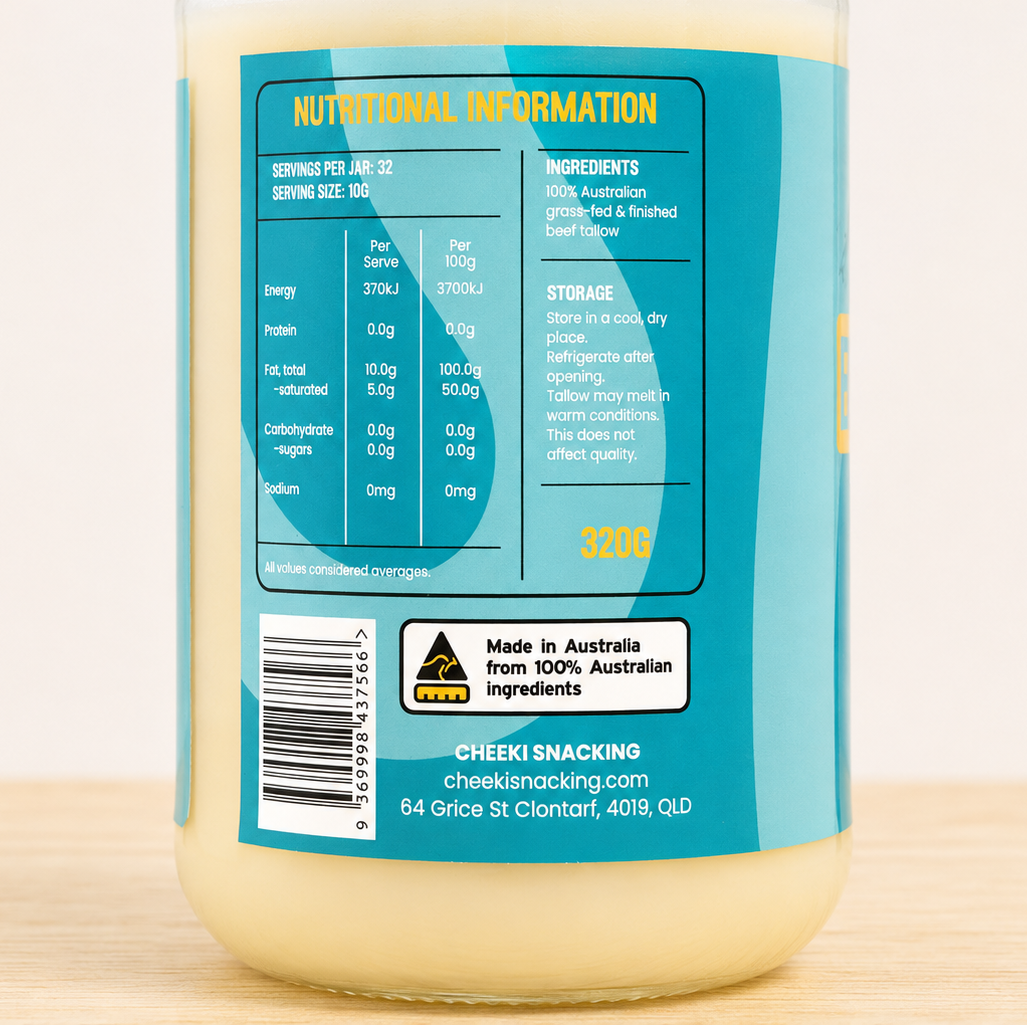 Cheeki Grass Fed Organic Beef Tallow 320g